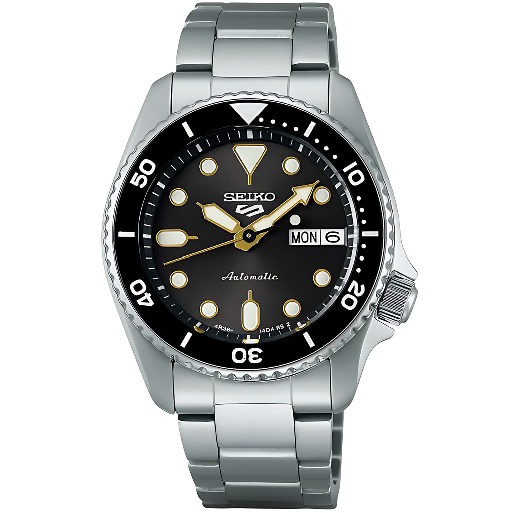 Seiko 5 Sports SKX Series Automatik Schwarz Gold Edelstahl SRPL79K1