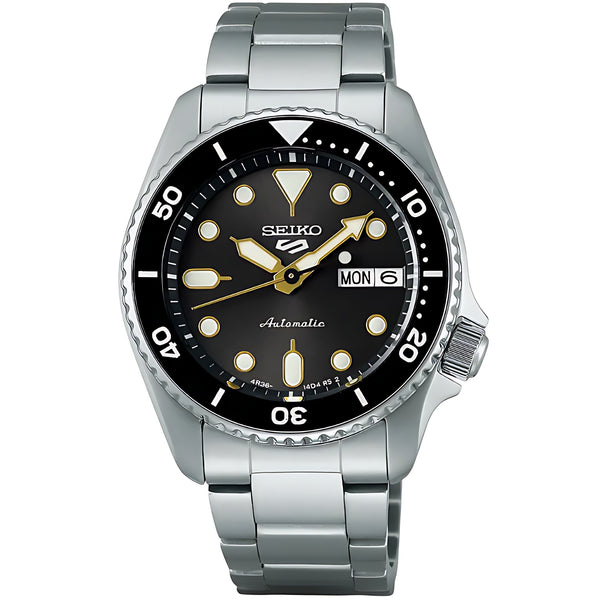 Seiko 5 Sports SKX Series Automatik Schwarz Gold Edelstahl SRPL79K1
