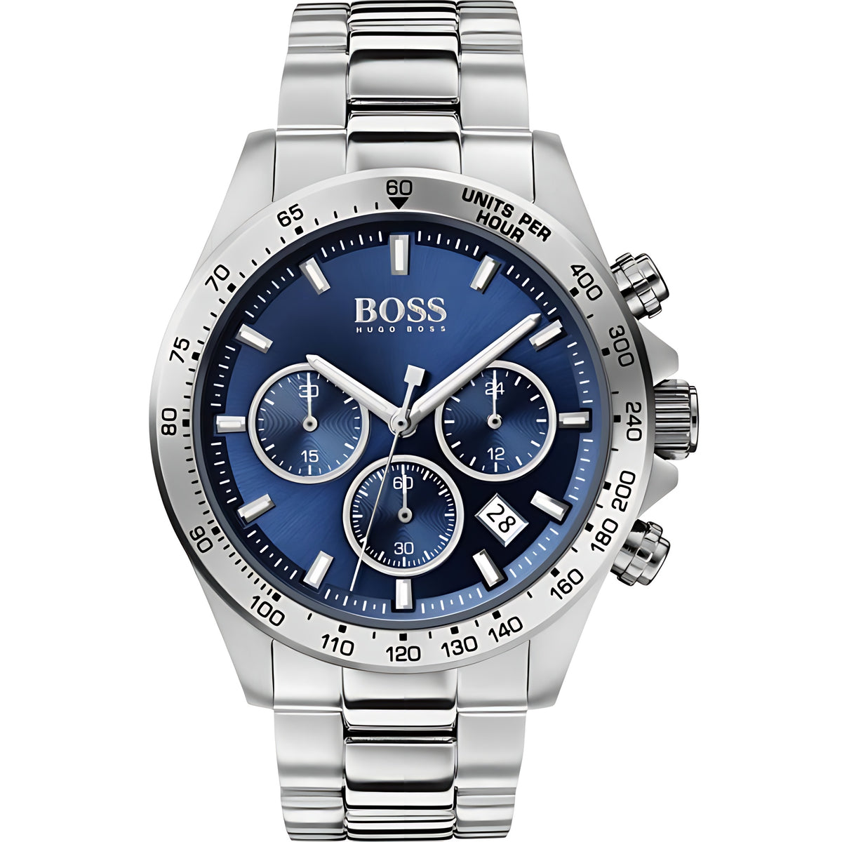 Boss Hero Herren Chronograph Silber Blau Edelstahl HB1513755