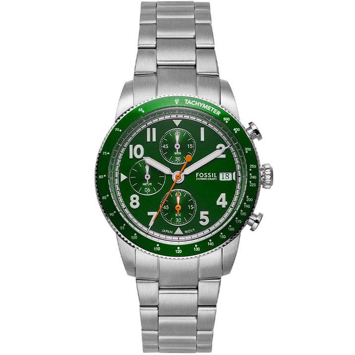 Fossil Sport Tourer Chronograph Edelstahl Herrenuhr Grün FS6048