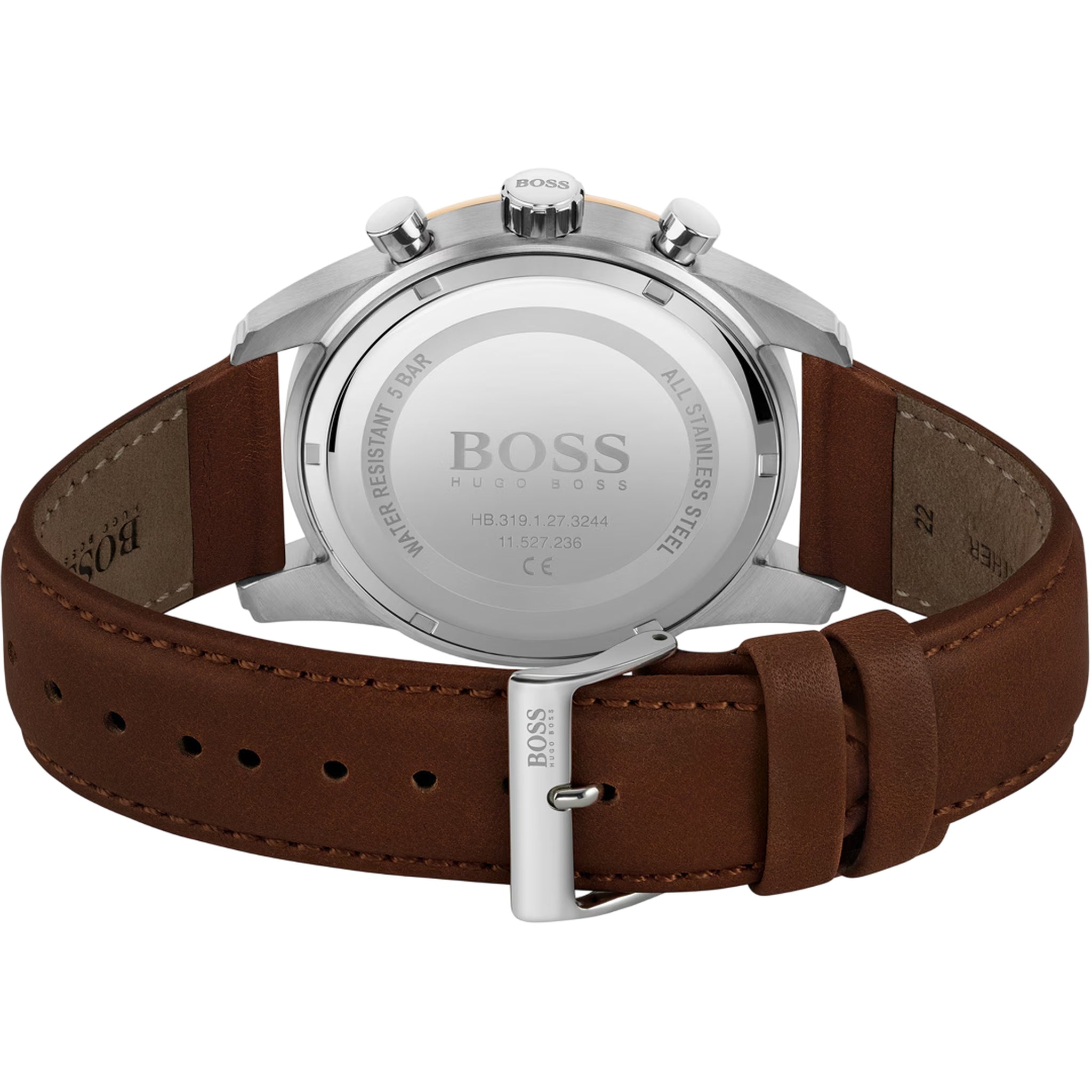 Hugo Boss Skymaster Chronograph Silber Leder Braun HB1513786 Zweitbild