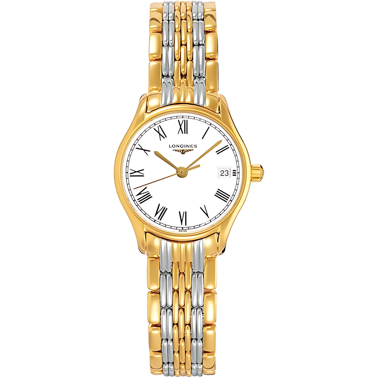 Longines Lyre Quarz-Damenuhr Bicolor Weiß 25 mm