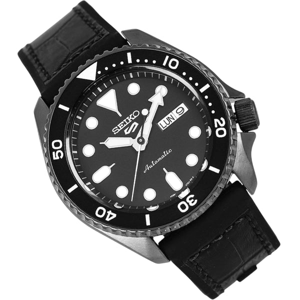 Seiko 5 Sports Automatik Schwarz Kautschuk SRPD65K3