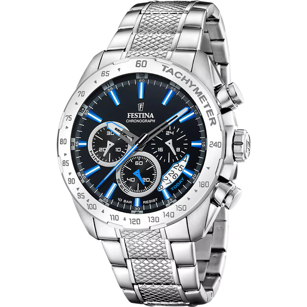 Festina Timeless Chronograph Herrenuhr Weiß Edelstahl F20668/1