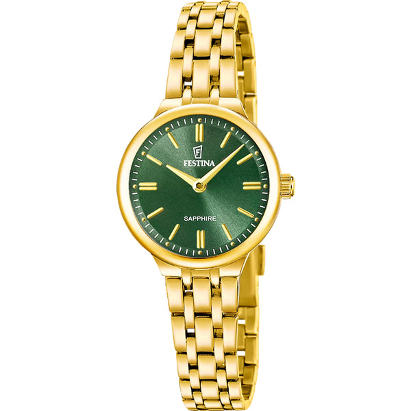 Festina Mademoiselle Damenuhr Weiß Gold Edelstahl F20745/1