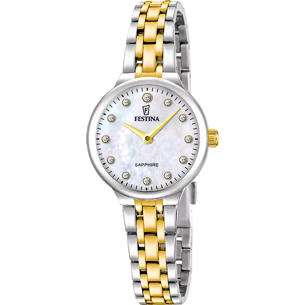 Festina Mademoiselle Damenuhr Beige Bicolor Edelstahl F20792/1