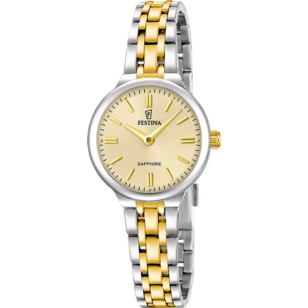 Festina Mademoiselle Damenuhr Beige Bicolor Edelstahl F20792/1