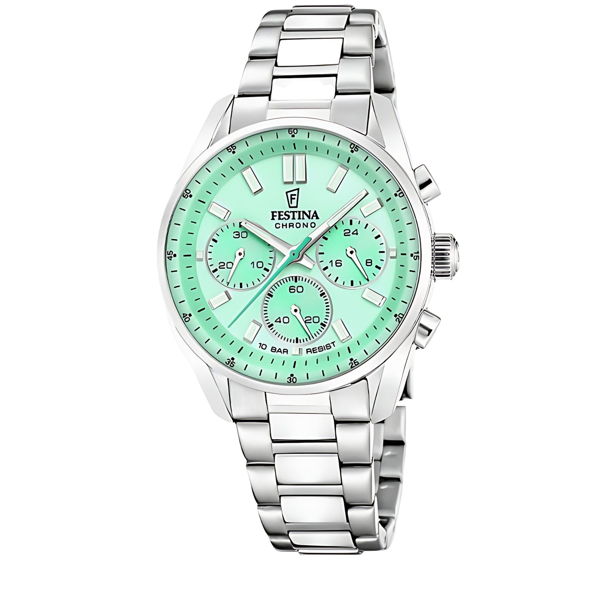 Festina Boyfriend Chronograph Damenuhr Türkis-Grün Edelstahl F20753/1 Hauptbild