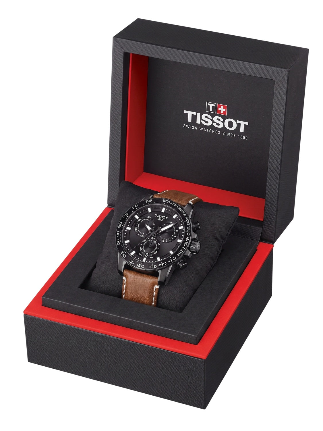 Tissot Supersport Chronograph Schwarz PVD Leder T125.617.36.051.01