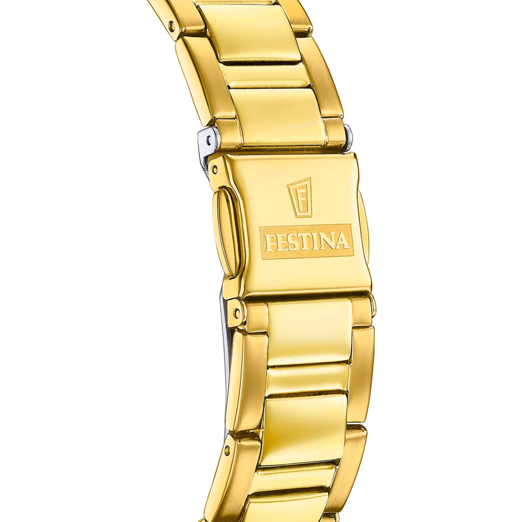 Festina Damen Chronograph Weiß Edelstahl Zirkonia F20609/2