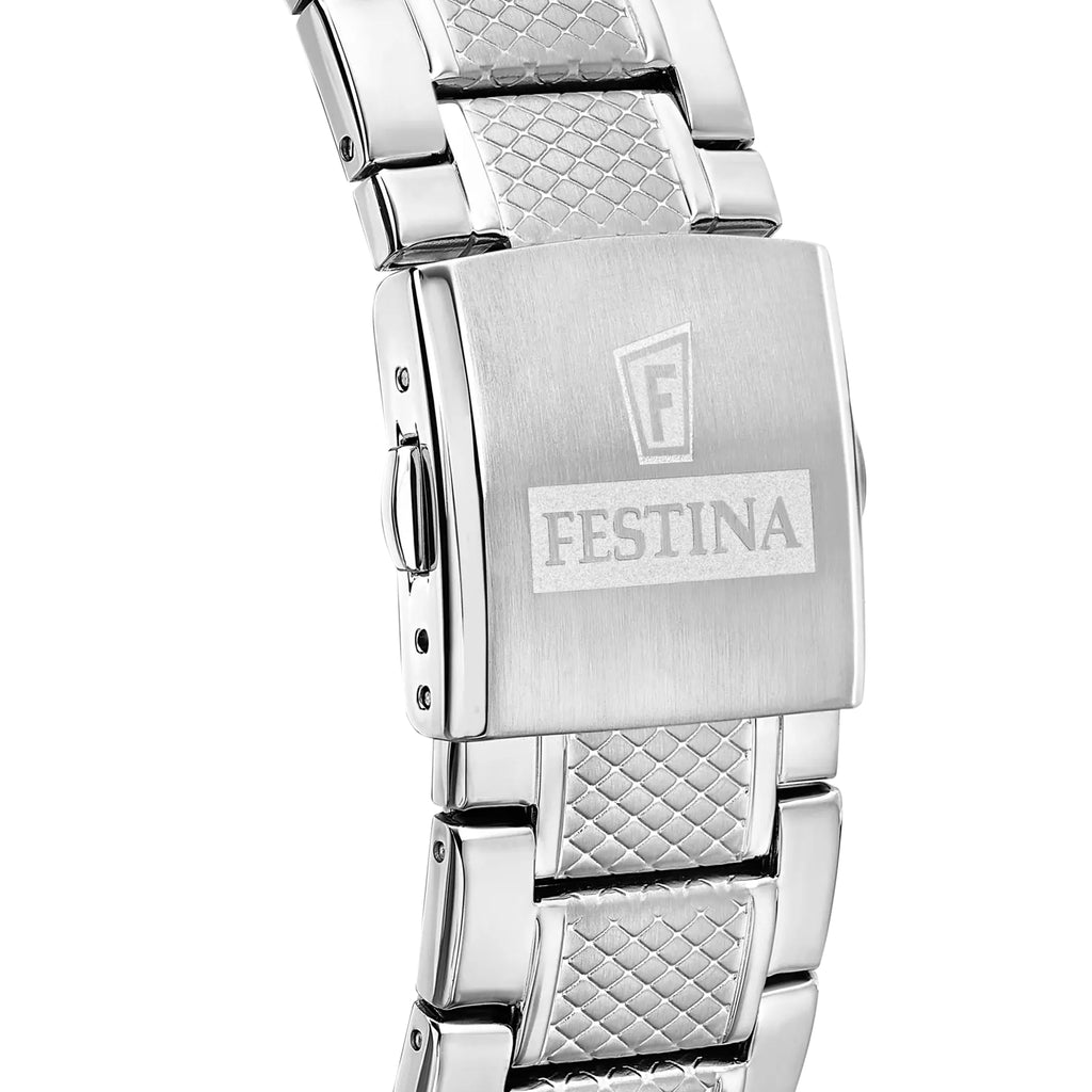 Festina Timeless Chronograph Herrenuhr Weiß Edelstahl F20668/1