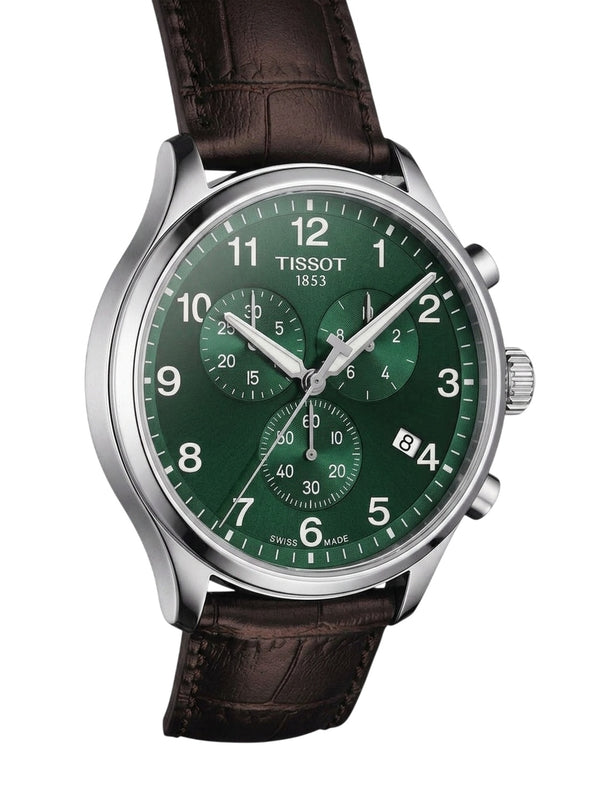 Tissot Herrenuhr Chrono XL Classic Grün Braun Leder T116.617.16.092.00