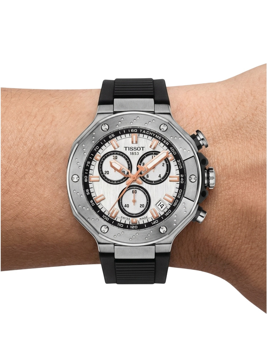 Tissot Herrenuhr T-Race Chronograph Weiß Schwarz Silikon T141.417.17.011.00 Zweitbild