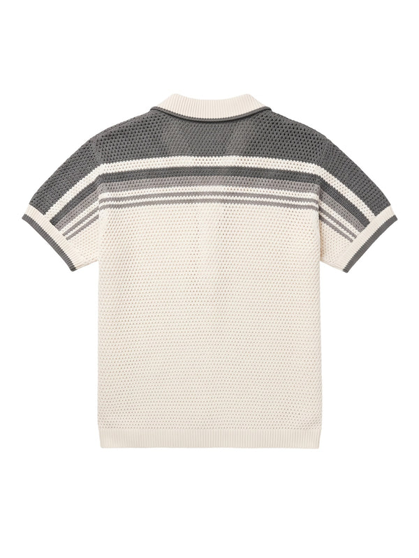 Casablanca Tennis Crochet Baumwoll Shirt Herren Weiß Grau