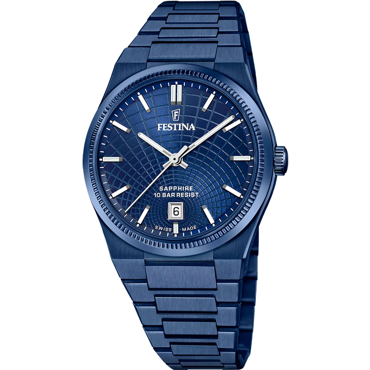 FESTINA SWISS MADE HERRENUHR NUEVA I-SIZE F20078/1 EDELSTAHL ARMBAND Hauptbild