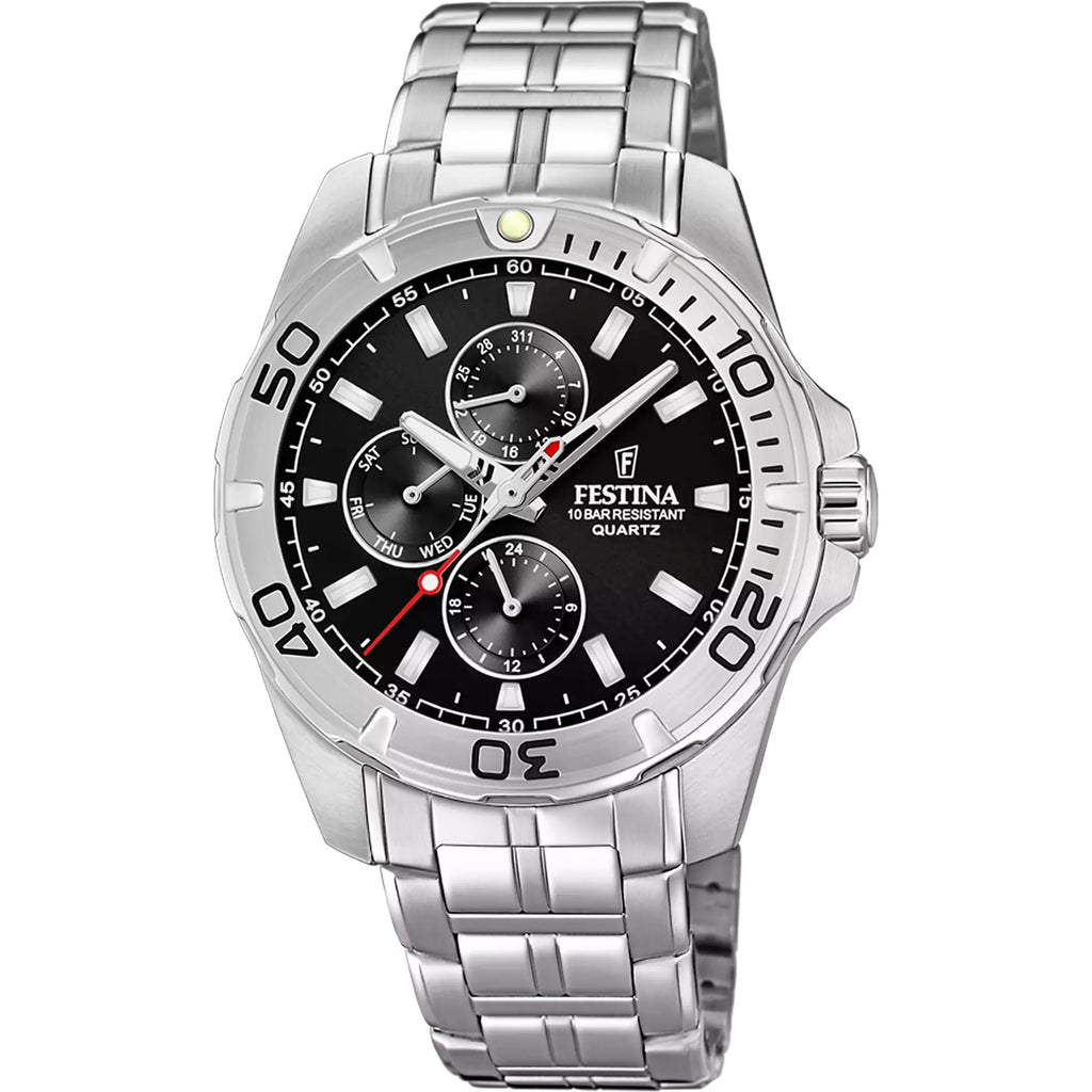 Festina F20445 Herren-Multifunktionsuhr Blau-Silber Edelstahl