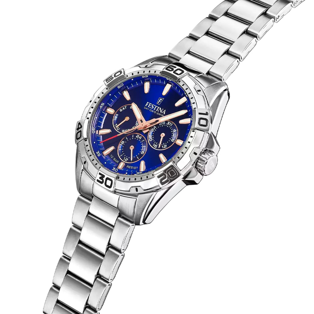 Festina Herren Multifunktionsuhr Blau Edelstahl F20623/2