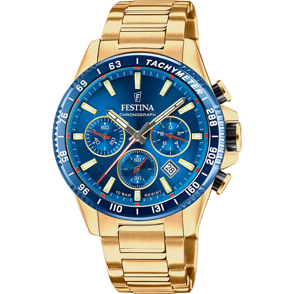 Festina Timeless Chronograph Herrenuhr Dunkelblau Edelstahl F20634/2