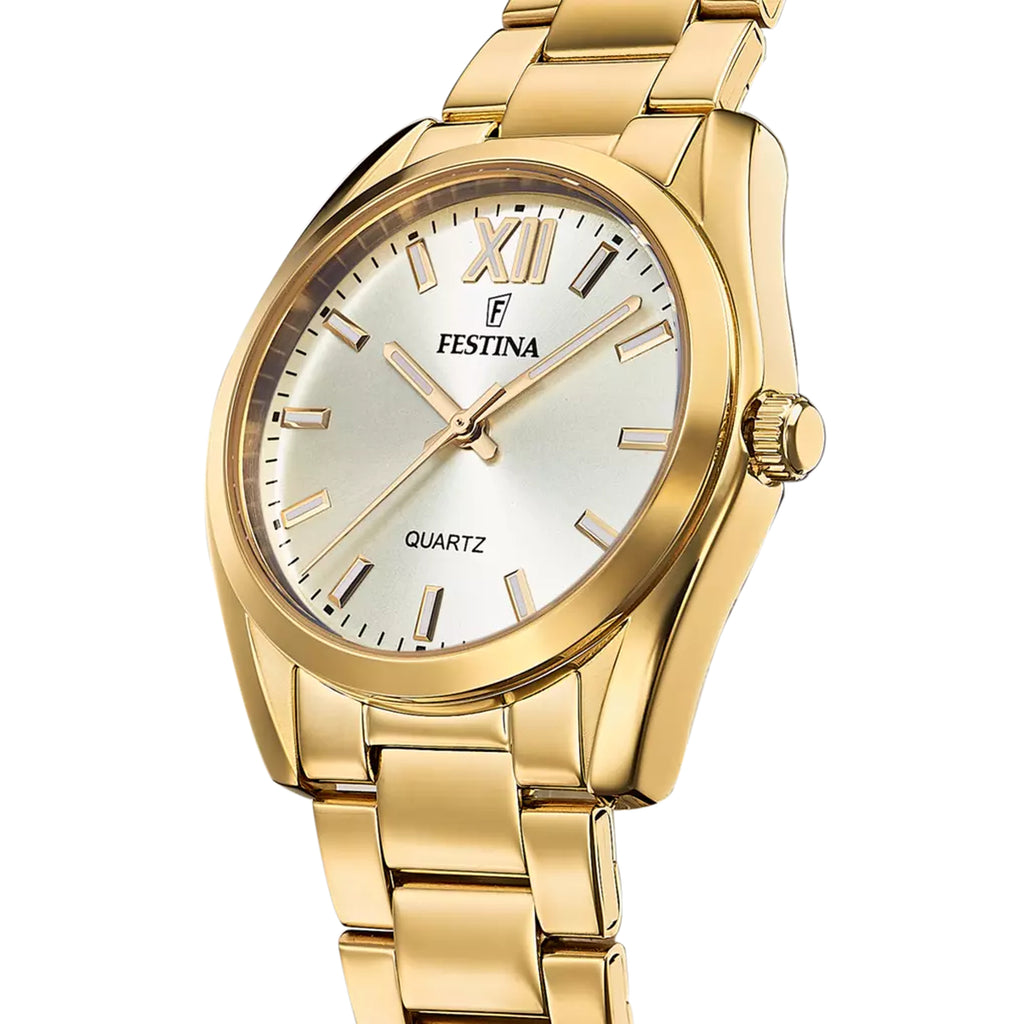 Festina Boyfriend Damenuhr Champagner Gold Edelstahl F20640/1
