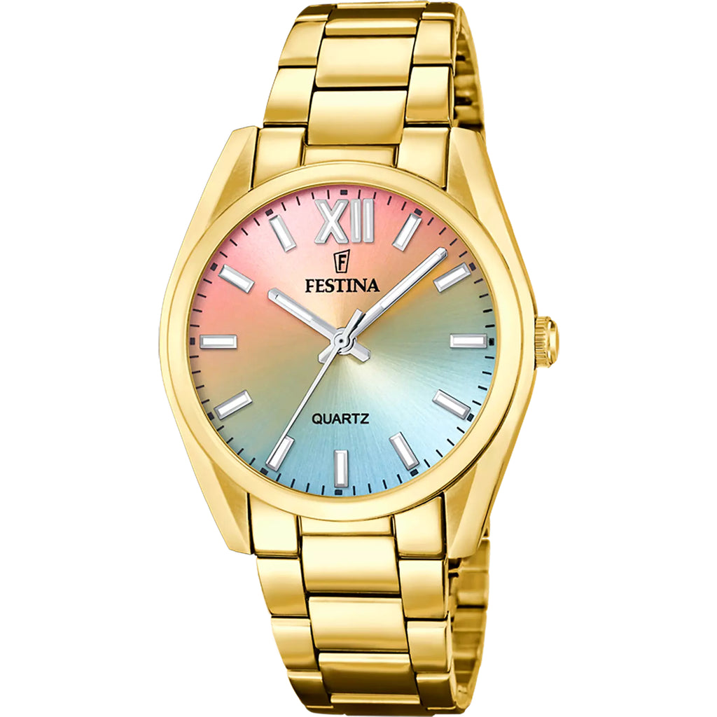 Festina Boyfriend Damenuhr Champagner Gold Edelstahl F20640/1