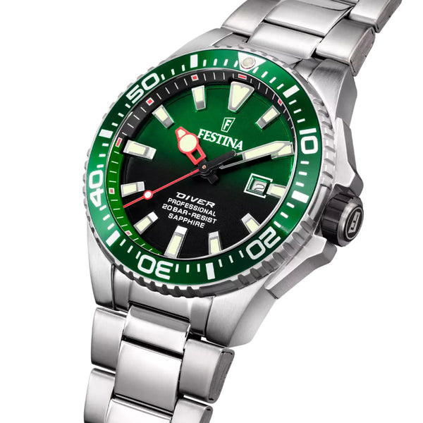 Festina Herrenuhr Grün Edelstahl Saphirglas F20663/2