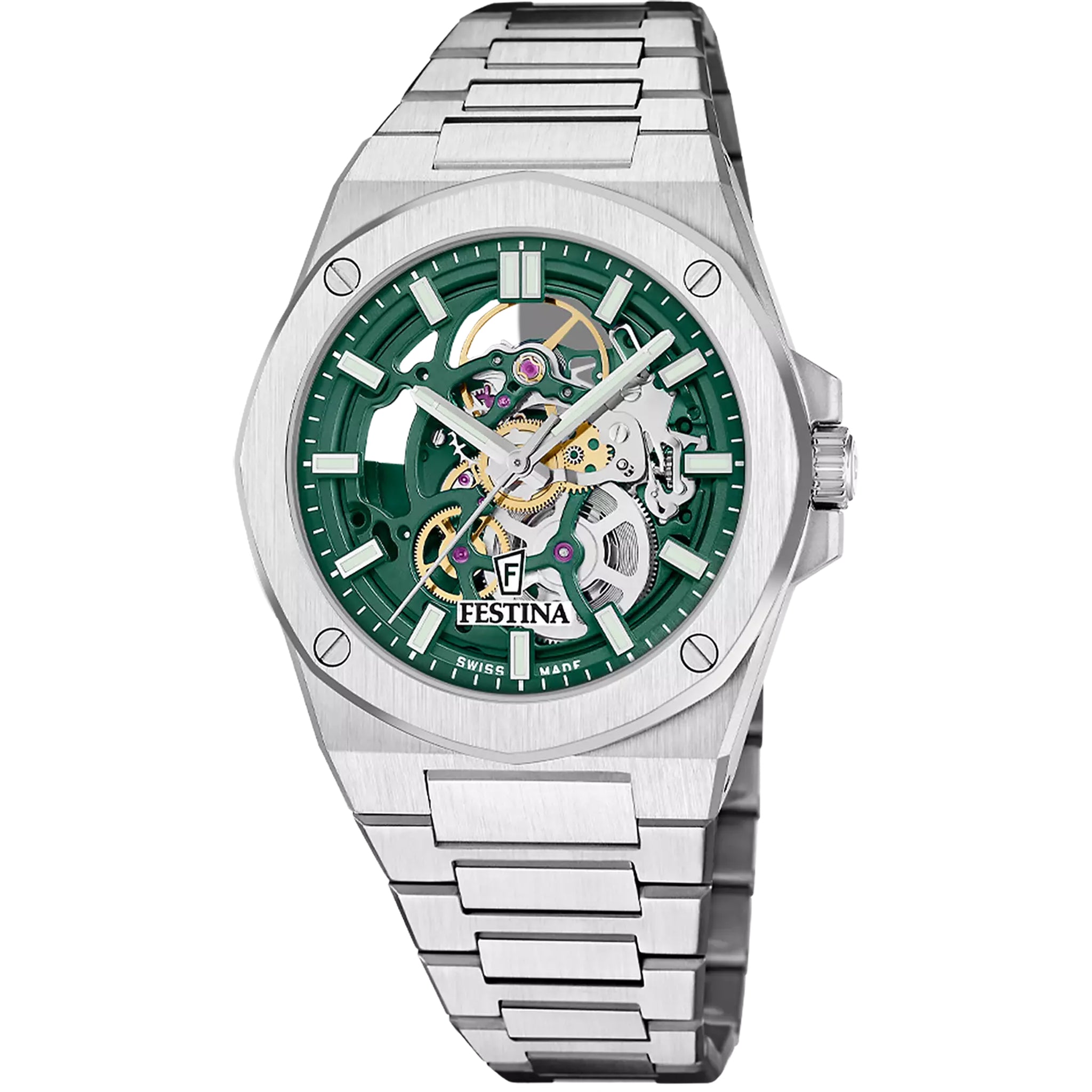 FESTINA SWISS MADE HERREN UHR AUTOMATIK F22006 EDELSTAHL ARMBAND Zweitbild