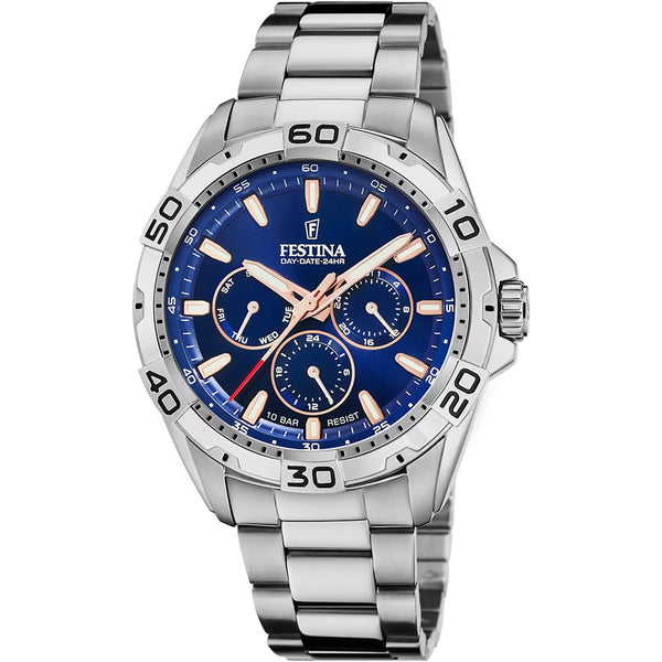 Festina Herren Multifunktionsuhr Blau Edelstahl F20623/2