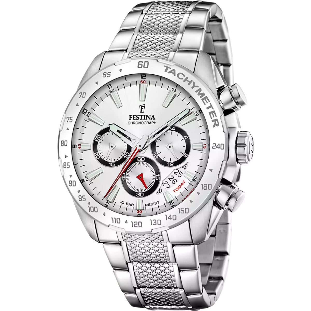 Festina Timeless Chronograph Herrenuhr Weiß Edelstahl F20668/1 Hauptbild