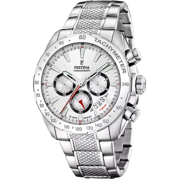 Festina Timeless Chronograph Herrenuhr Weiß Edelstahl F20668/1