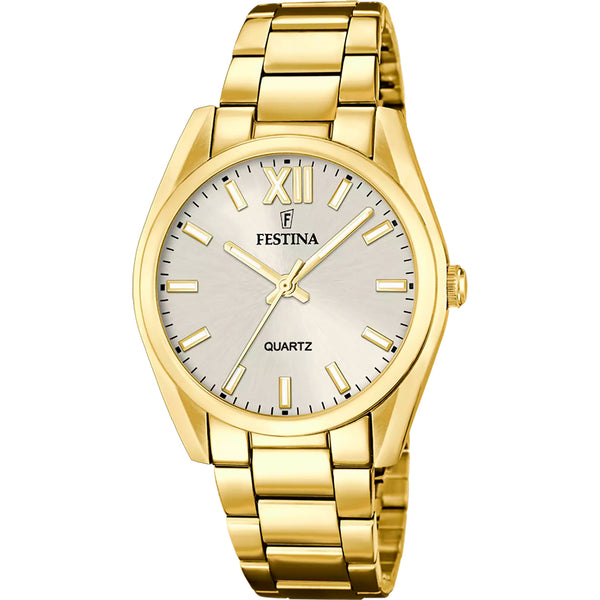 Festina Boyfriend Damenuhr Champagner Gold Edelstahl F20640/1