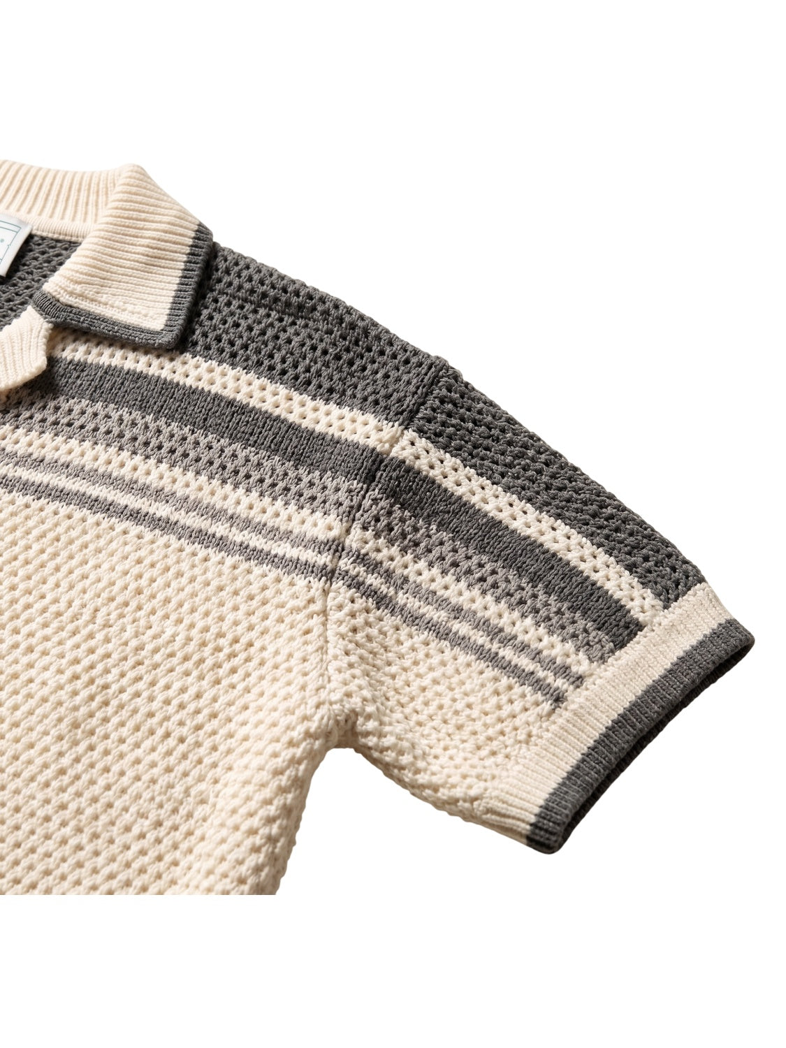 Casablanca Tennis Crochet Baumwoll Shirt Herren Weiß Grau