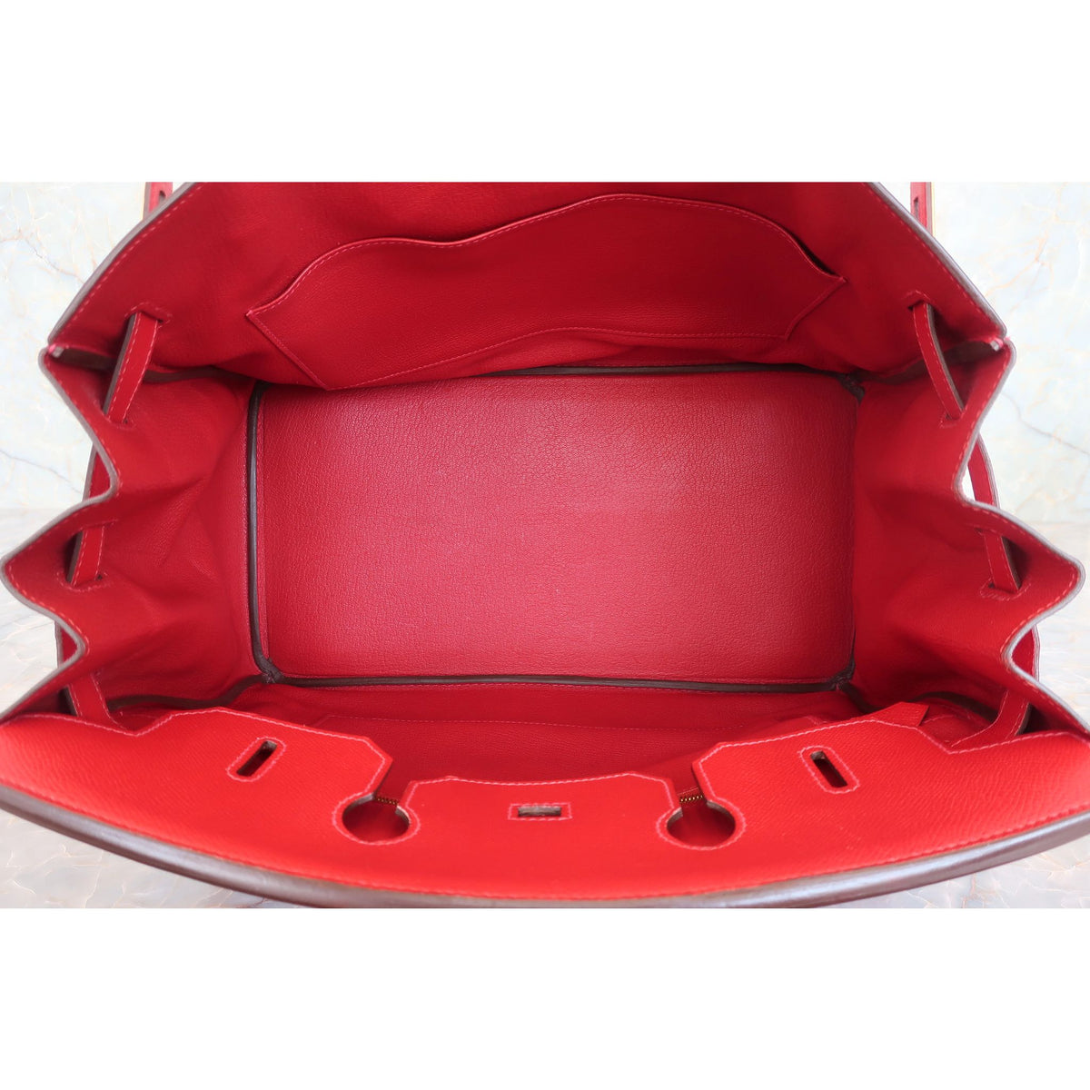 Hermès Birkin 35 Epsom Leder Rot Palladium Hardware 2014