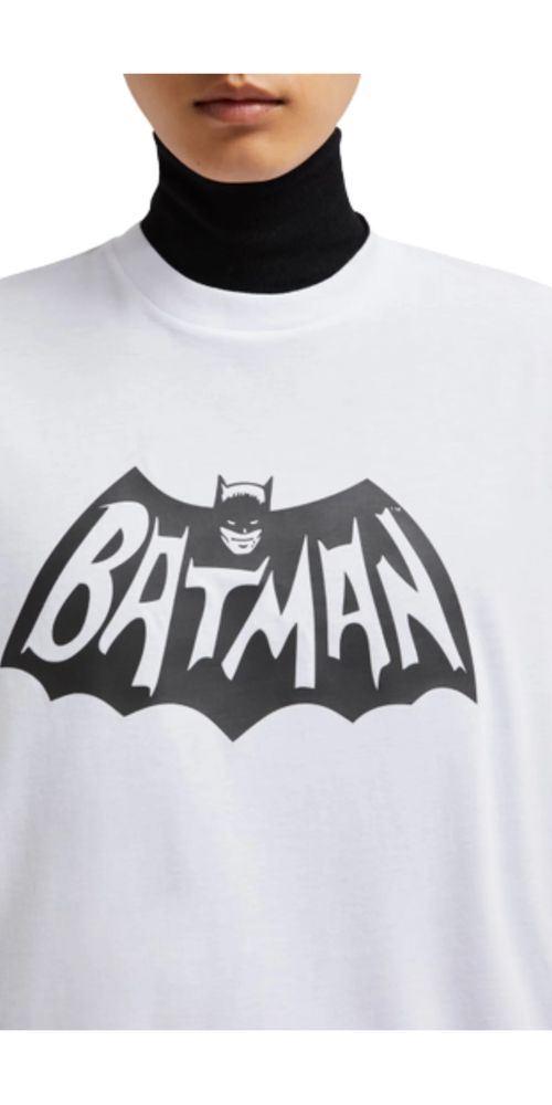 Moncler Batman Logo Cotton T-Shirt Herren weiß