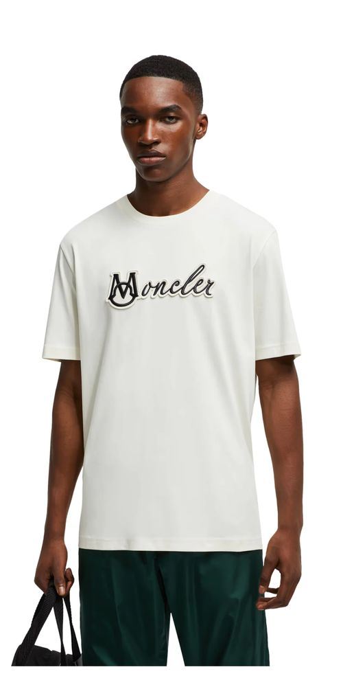 Moncler Varsity Logo T-Shirt Herren Weiß Hauptbild