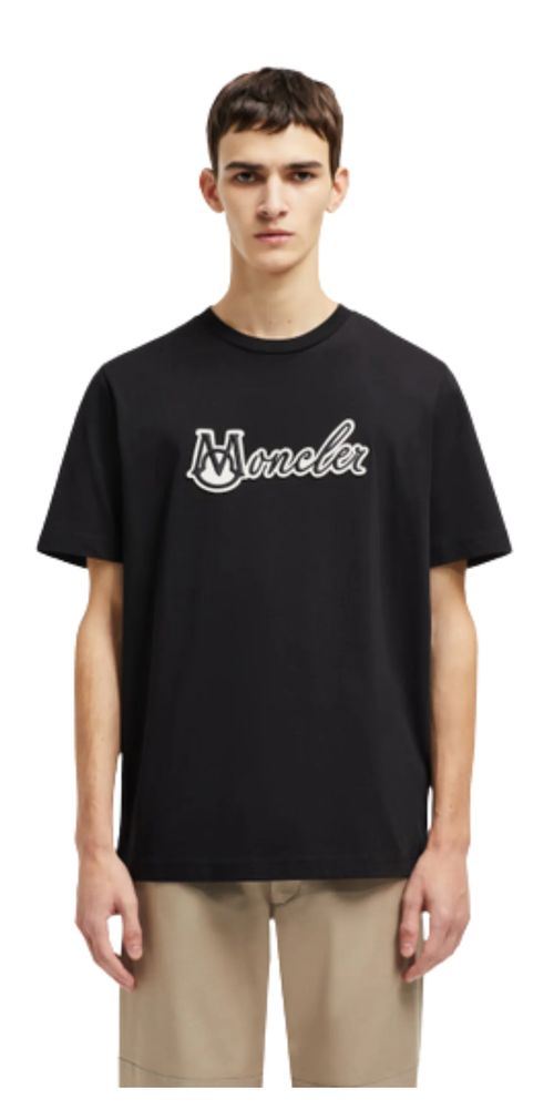 Moncler Varsity Logo T-Shirt Herren schwarz