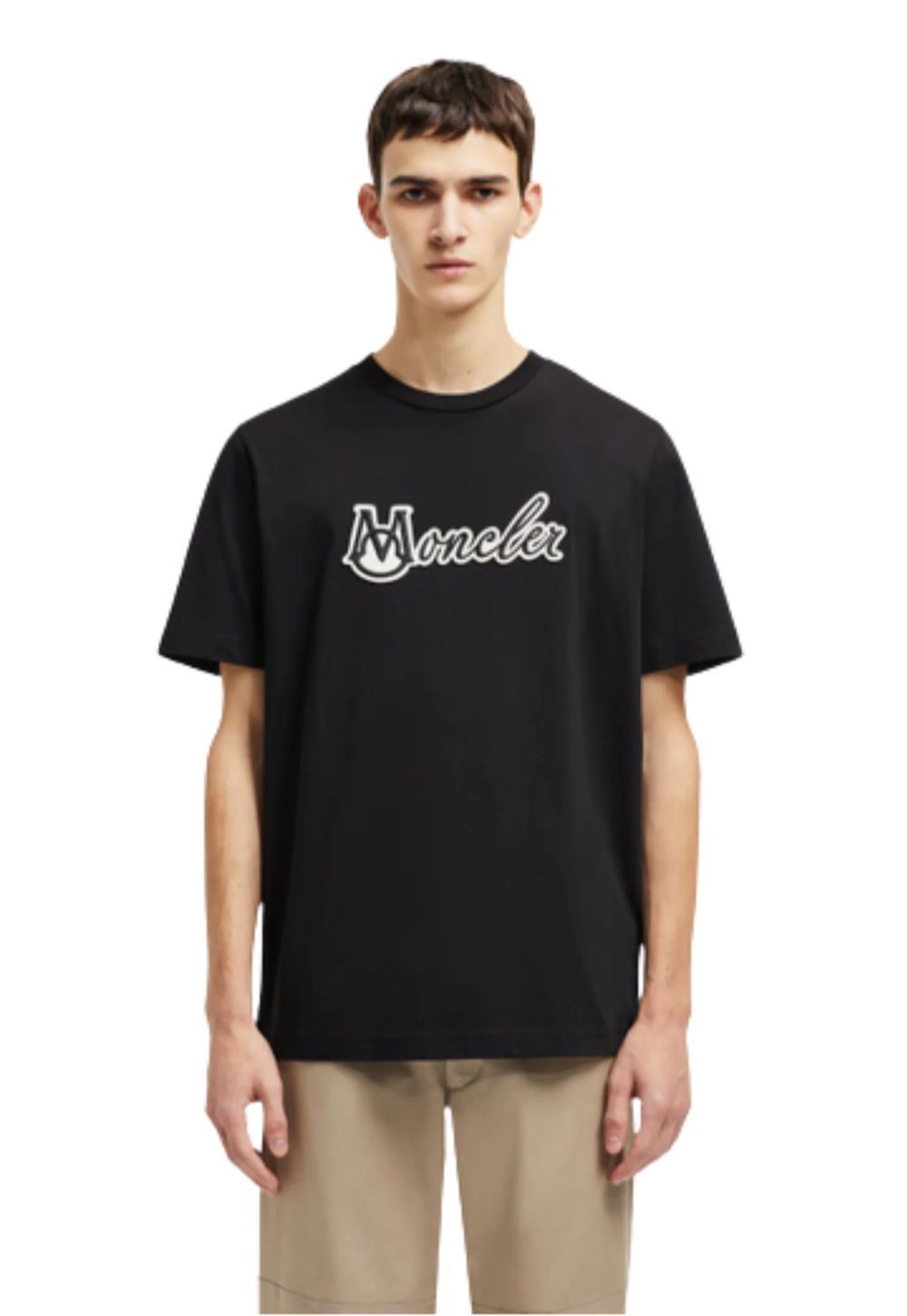 Moncler Varsity Logo T-Shirt Herren schwarz