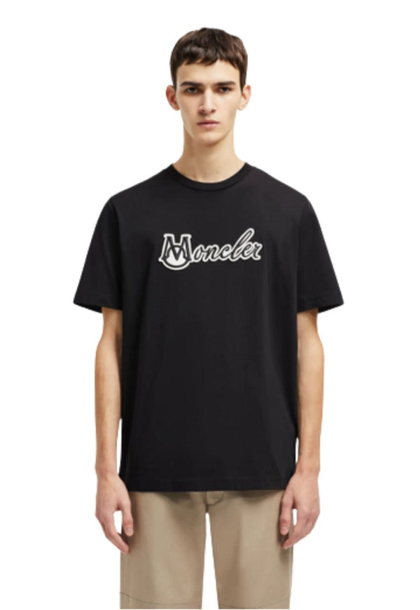 Moncler Varsity Logo T-Shirt Herren schwarz
