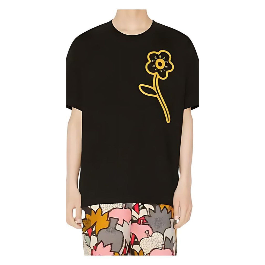 Kenzo Blumen Print T-Shirt Oversized Unisex schwarz