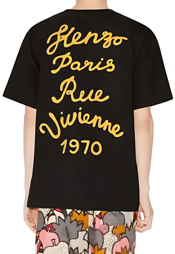 Kenzo Blumen Print T-Shirt Oversized Unisex schwarz