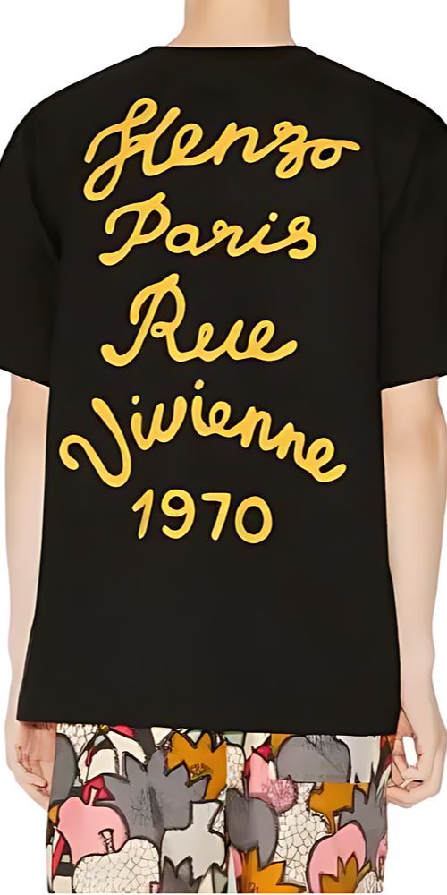Kenzo Blumen Print T-Shirt Oversized Unisex schwarz