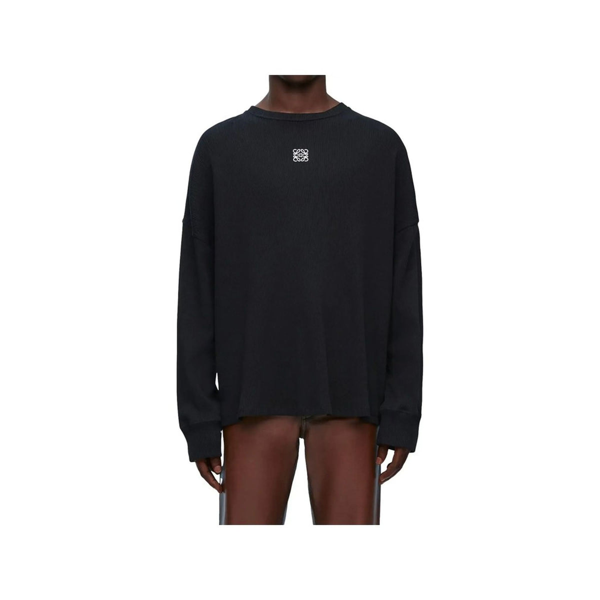 Loewe Oversize Langarm T-Shirt schwarz