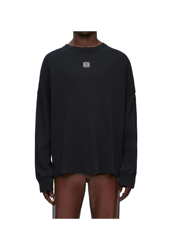 Loewe Oversize Langarm T-Shirt schwarz