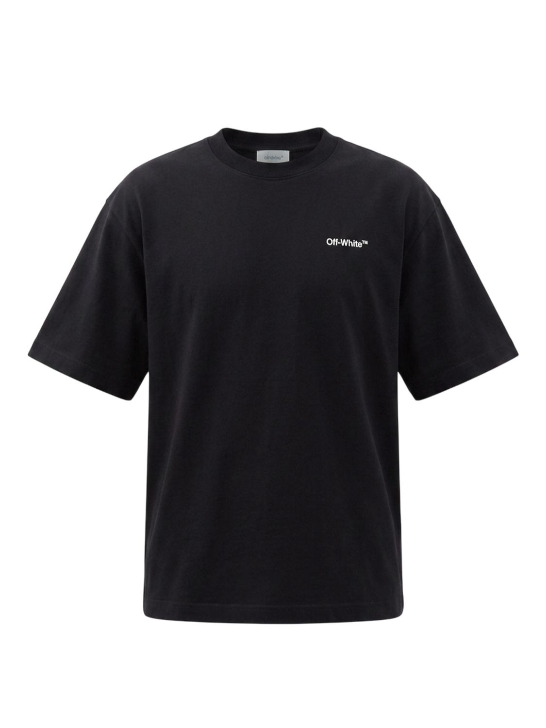 Off White T-Shirt mit Tattoo Arrow-Stickerei Schwarz Herren
