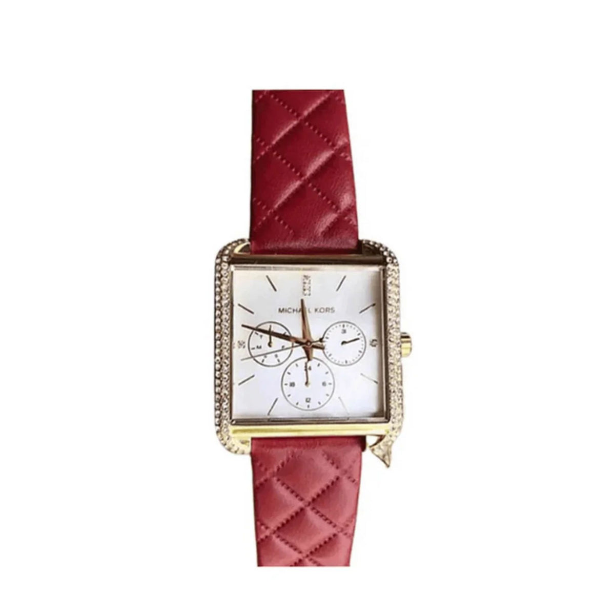 Michael Kors White Red Lady Damenuhr gold rot