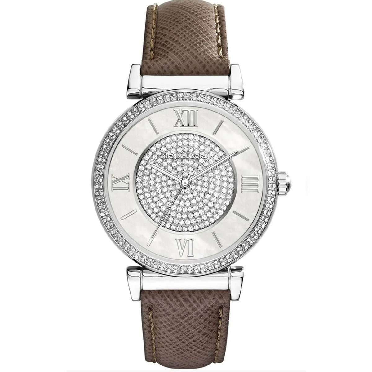 Michael Kors Caitlin Lady Damenuhr silber braun