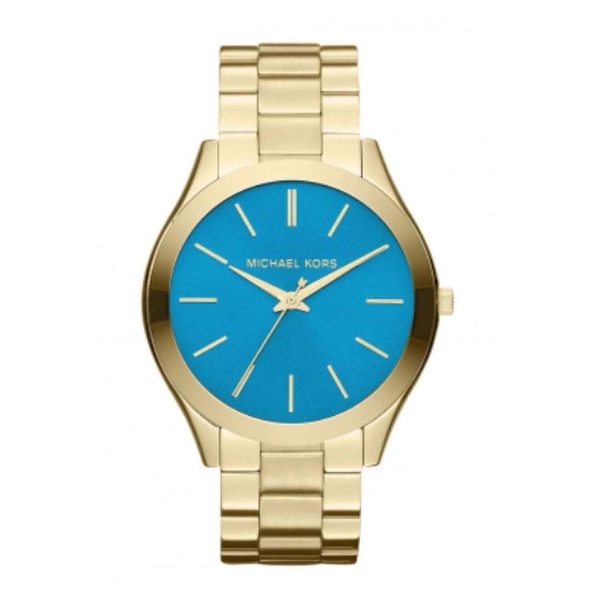 Michael Kors Slim Runway Lady Damenuhr gold blau Hauptbild