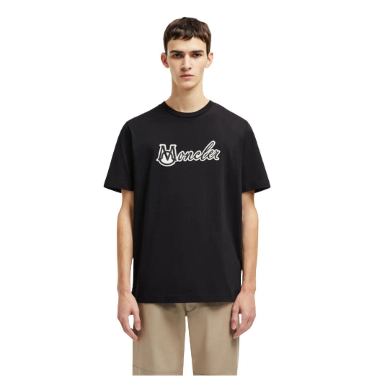 Moncler Varsity Logo T-Shirt Herren schwarz