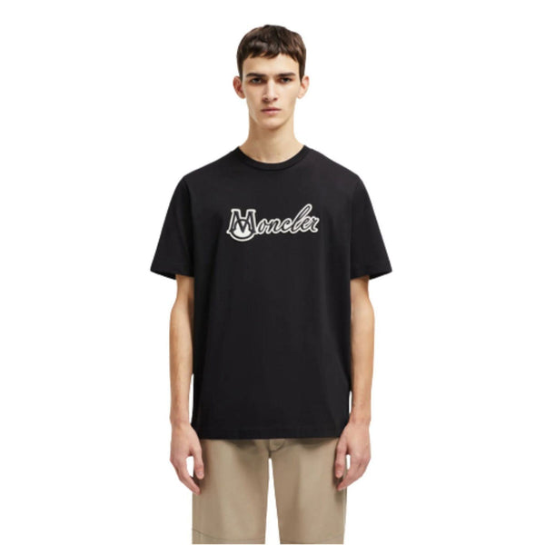 Moncler Varsity Logo T-Shirt Herren schwarz