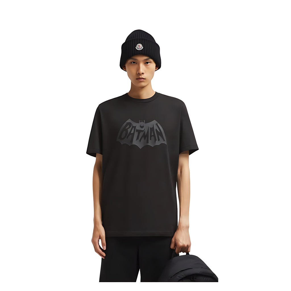 Moncler Batman Logo Cotton T-Shirt Herren schwarz