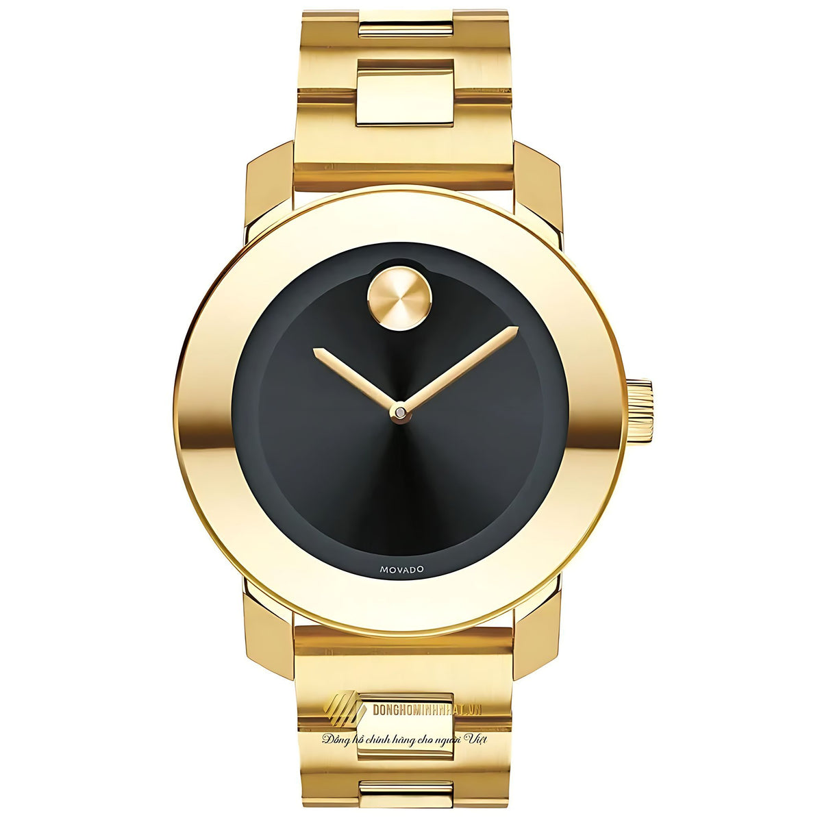Movado Bold Damenuhr gold schwarz Edelstahl